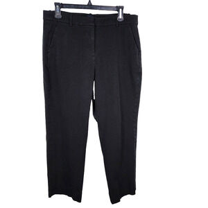 J Crew Womens Pants Size 12 Kallie Straight Leg Ankle Stretch Black Career BO899
